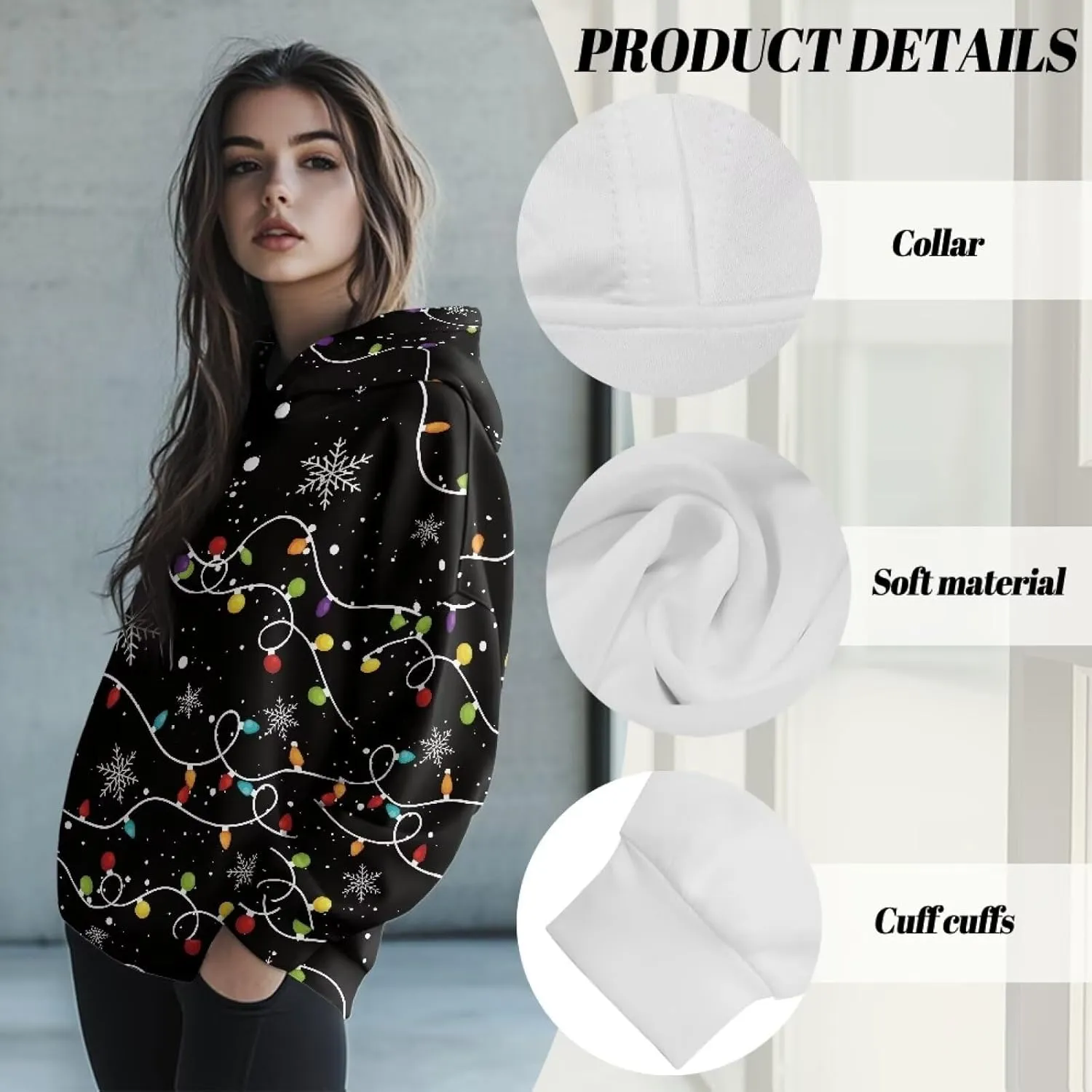 Womens Oversized Hoodies Sweatshirts Long Sleeve Hooded Pullover Fall/Winter Outfits Size S-2XL
