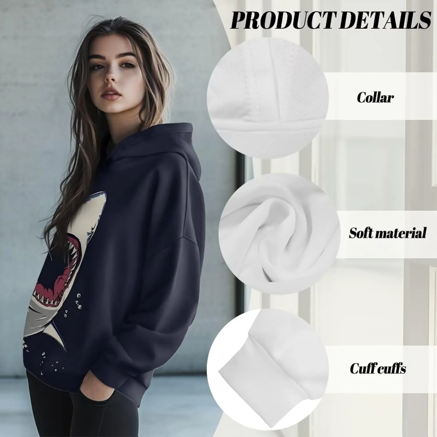 Women's Oversized Sweatshirt Long Sleeve Pullover Sweatshirts Casual Fashion Tops Hoodies