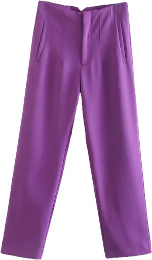 Work Pants Women Wide Leg Elastic High Waist Button Down Straight Long Trousers Business Casual Outfits for Women