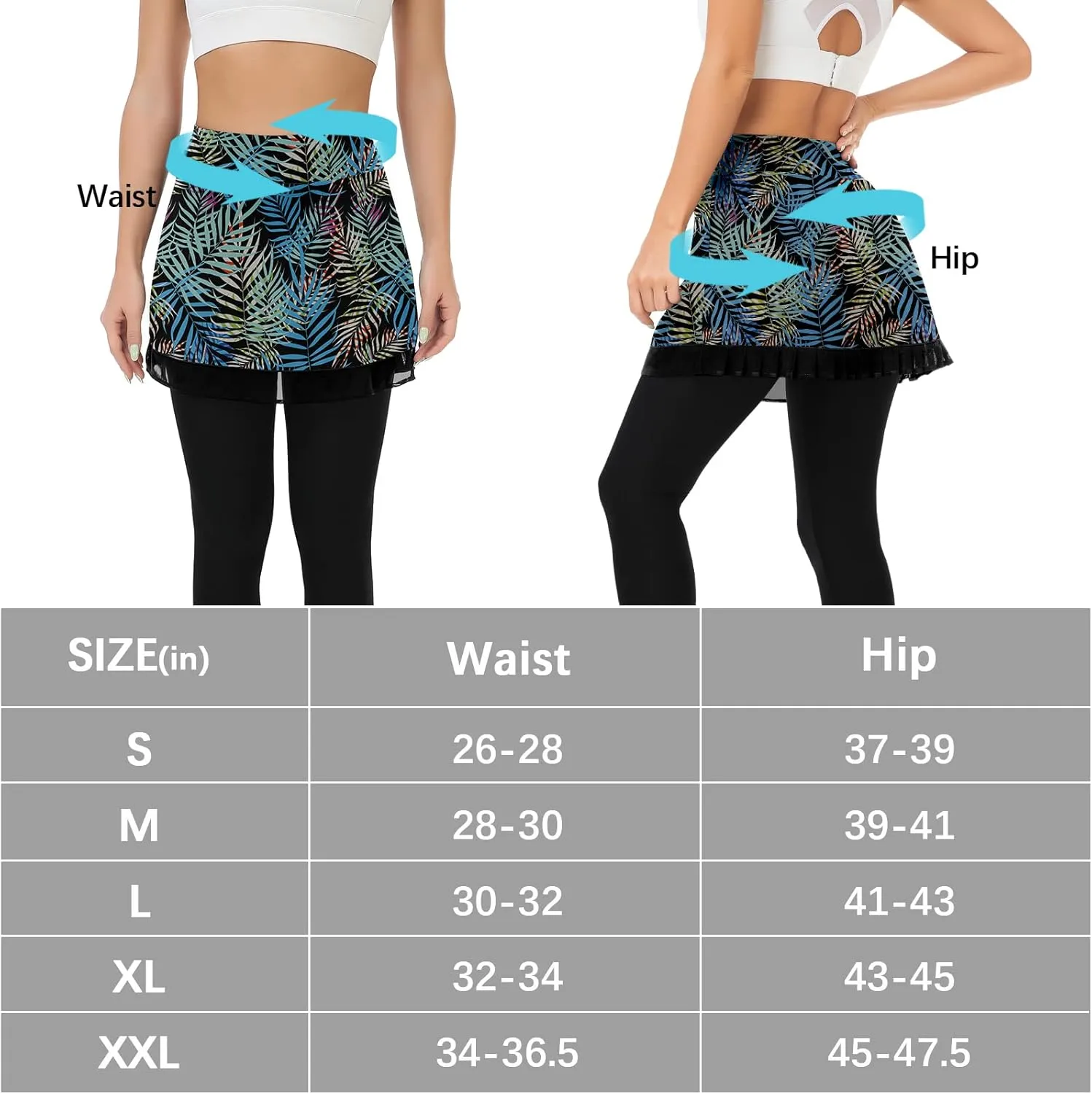 WOWENY Womens Tennis Skirts with Leggings Athletic Golf Legging with Skirt Attach High Waist Skirted Legging with Pockets