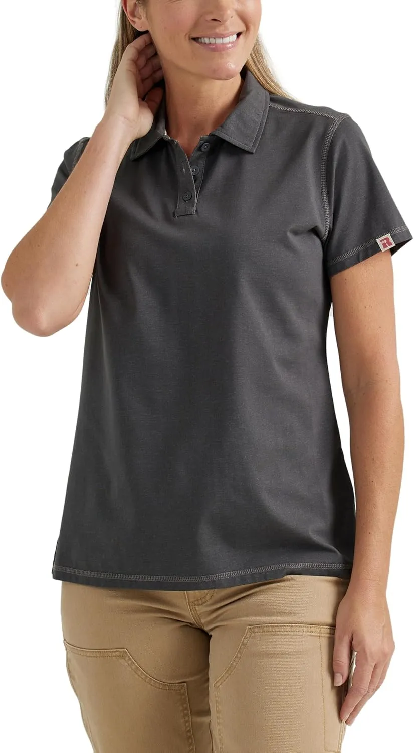 Wrangler Women's Regular Fit Short-Sleeve Spread Collar Polo Shirt