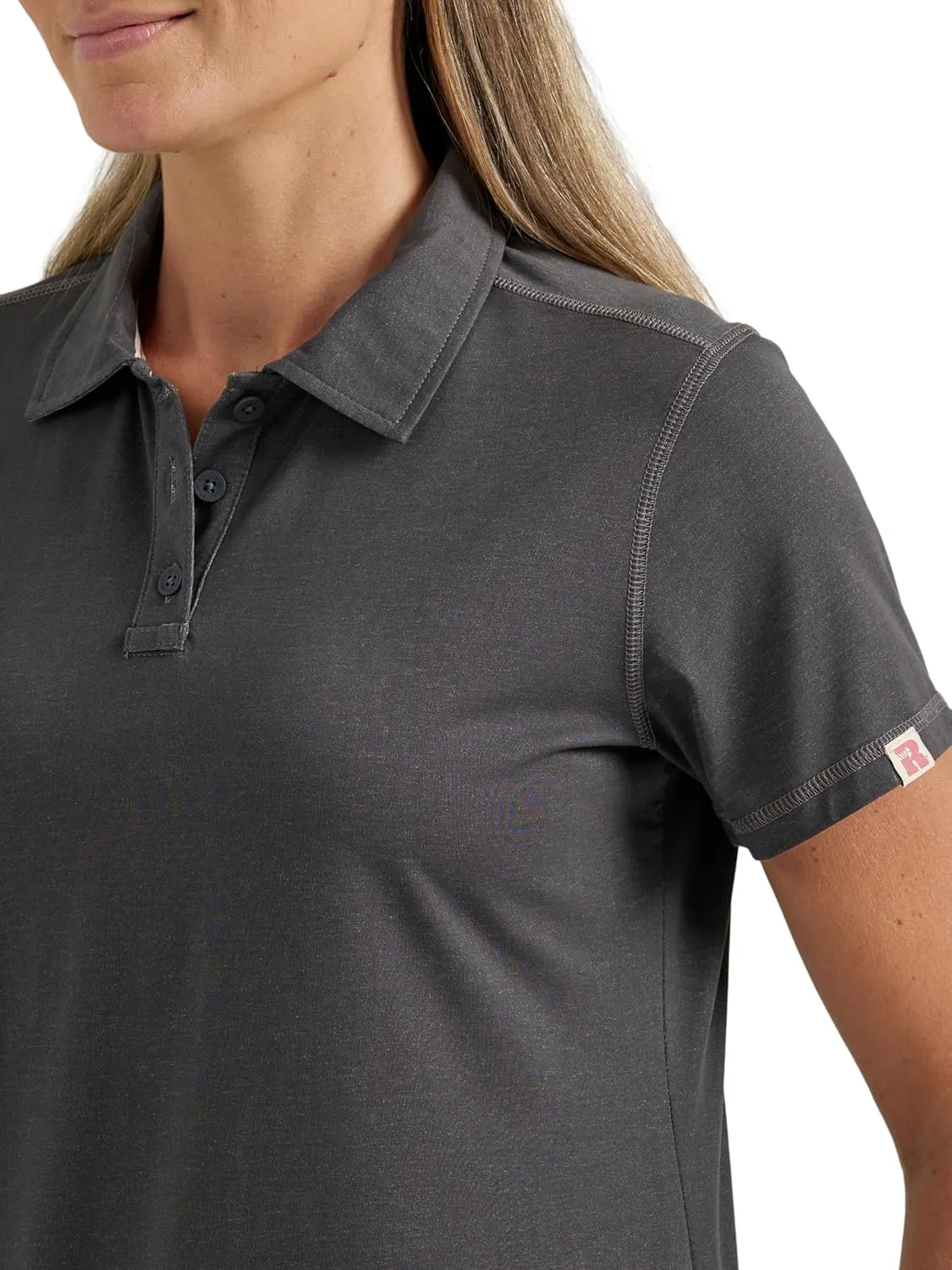 Wrangler Women's Regular Fit Short-Sleeve Spread Collar Polo Shirt